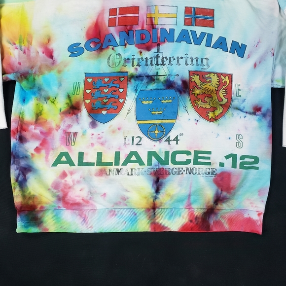 VTG CUSTOM Upcycled Crewneck Scandinavian Alliance Longsleeve Tie Dye - Picture 4 of 10